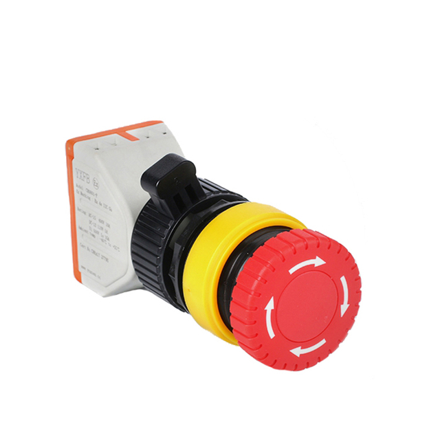 IP66 Red Plastic Emergency Rotation Release Explosion Proof 250V 1NO Push Button Switch