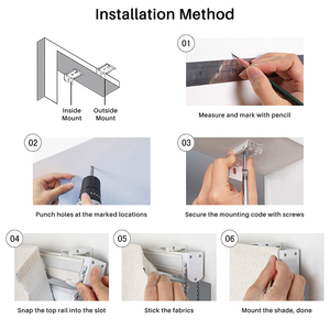 Persianas enrollables personalizadas Manual Roman Shades Blackout 100% Poliéster Tela ignífuga - Product Image 6