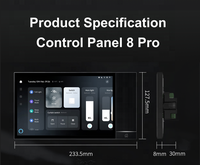 UEMON Panel Inteligente Android IPS de 8 Pulgadas con Control por Voz Alexa, ZigBee Gateway, IR Blaster, Interruptor de Pared de 2 Gangs, Compatible con Smart Life APP