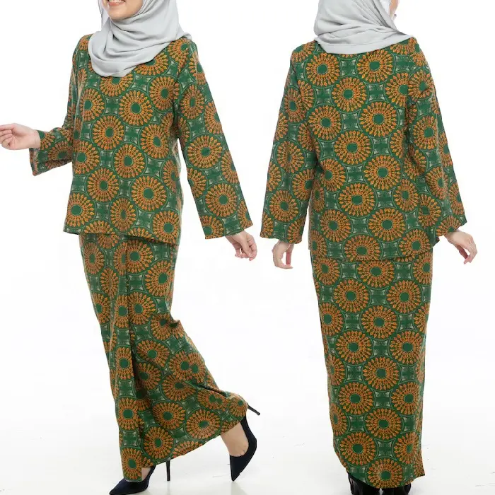 جديد أزياء الطباعة الأزهار قفطان الملابس الإسلامية أجمل أنيقة Kebaya الحديثة باجو كورونغ عباية فساتين إسلامية