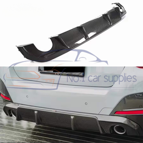 G26 3D Style 2-Side 1-Out Carbon Fiber Rear Diffuser Bumper Lip Splitter For 4 Series G