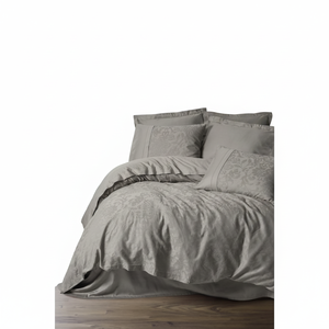 Cotton Box Double Jacquard Satin <b>Comforter</b> <b>Set</b> Floral Home Dcor with Elegant Vizon Design - Product Image 2