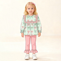 Vêtements smockés pour enfants, ensemble de robes de Noël avec broderie de nœuds assortis