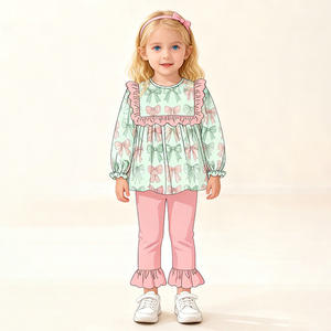 Çocuklar önlüklü giyim bebek bebek çocuk yürüyor kız kardeş giyim noel düğüm nakış elbise seti kıyafet eşleştirme - Product Image 4