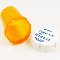 Frascos de tapa reversible de plástico resistente para farmacia RX de plástico para niños