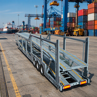 Remorque de transport de voitures à trois essieux pour 8 véhicules, à double étage, pour la logistique des concessionnaires automobiles, le transport et la livraison