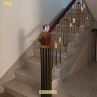 Rampe de terrasse en laiton de style minimaliste moderne, main courante d'escalier amovible pour villa avec balustrades et main courantes de style chinois