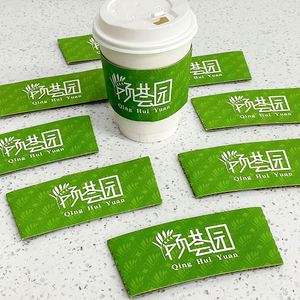 Fundas de Cartón Kraft Desechables con Logotipo Personalizado, Fundas Ecológicas para Vasos de Café, Té con Leche, Bebidas Calientes - Product Image 4