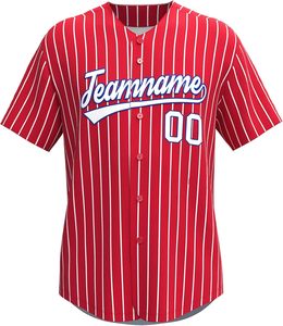 Jersey de béisbol con botones para hombre, camisetas de manga corta Hipster Hip Hop, nombre, número y logotipo personalizados para hombres y mujeres - Product Image 1