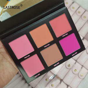 Palette de fard à joues 6 couleurs en gros pour le visage, maquillage compact naturel, poudre pressée pigmentée noire <span class=keywords><strong>et</strong></span> <span class=keywords><strong>rose</strong></span>, marque privée - Product Image 2
