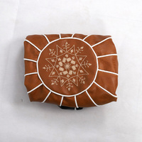 Hendry Pouf de sol Otomono en cuir marocain pour salon
