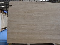 Dalles de pierre de travertin moderne polies beige SH STONE Italie, coupées sur mesure, pour comptoirs de salle de bain, appartements et bureaux