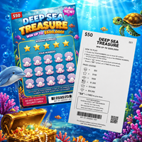 Loterie à gratter couleur pleine, à données variables réelles, avec montant de prix personnalisé, échantillons disponibles, fournisseur de loteries pour jeux à gain instantané