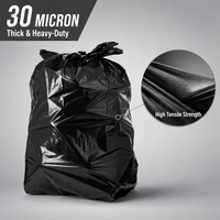 Sacs poubelles noirs personnalisés avec logo, grand format 31*39 pouces, 30 microns, pour déchets domestiques, usine OEM