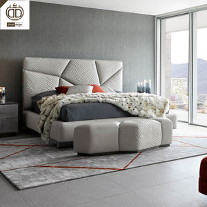 Foshan Home Full Furniture Factory Modern Italian Design Luxury Leather Queen King Bed Cama italiana - Product Image 2