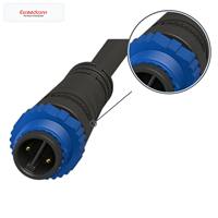 Conector Eléctrico Impermeable IP67 de 2 Pines, 10A, 300V, Macho, Redondo, para Iluminación LED de Calles