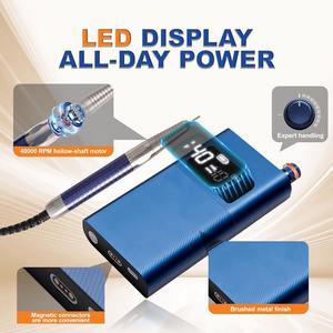 Rechargeable Electric <b>Nail</b> File Magnetic Brushless Motor Professional 40K <b>Nail</b> Drill Cone Acrylic <b>Nails</b> Cordless Portable - Product Image 3