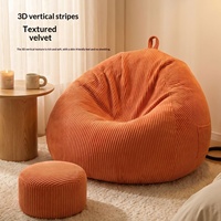 Kursi Beanbag Mewah Berkualitas Tinggi, Beludru Bertekstur Tebal, Sofa Santai Minimalis Modern, Sandaran Dapat Dilepas dan Dicuci