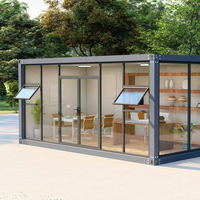 Contenedor de Oficina Pequeño de 20 y 40 Pies al por Mayor, Diseño de Paquete Plano Fácil de Construir, Materiales de Panel Sándwich de Acero para Uso en Exteriores