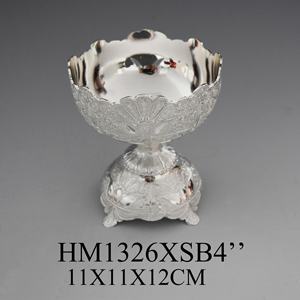 สังกะสีคำSilverและGoldจานผลไม้อินเดียบนโต๊ะอาหารเค้กลูกอมชาม - Product Image 6