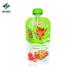 DQ PACK Food Grade Squeeze Suction Nozzle Bag Liquid Kid Juice Fruit Puree Baby Food Stand Up Spout Pouch