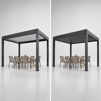 Pergola à lamelles en aluminium coupe-vent, résistante à la neige, imperméable, motorisée, pour cour