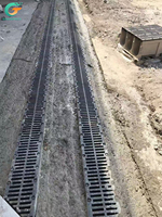 Caniveau en résine GREENTECH, gouttière en résine en forme de U, canal de drainage en résine, grille de drainage pour usage extérieur