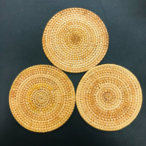 Posavasos de Bambú y Ratán Ecológicos, Clásicos, con Diseño Floral, Hechos a Mano en Vietnam, para Uso Doméstico - Product Image 6