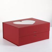 Boîte cadeau en forme de cœur avec ruban, boîte pliable pour bouquet de fleurs, emballage cadeau