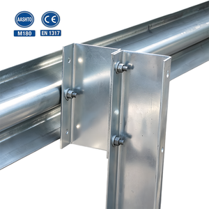 Barrera de Tráfico AASHTO M180 EN1317, Barandilla de Seguridad para Carreteras con Viga en W Galvanizada en Caliente, Barrera para Puentes, Barrera de Cables, Poste H, IPE140 - Product Image 2