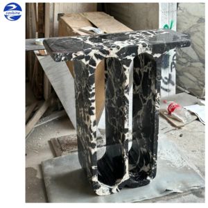 Calacatta <span class=keywords><strong>Volia</strong></span> Socle en Marbre Table Basse Napoleon Table Console en Marbre Noir Table d'Appoint Grand Marbre Antique Couloir Porche - Product Image 2