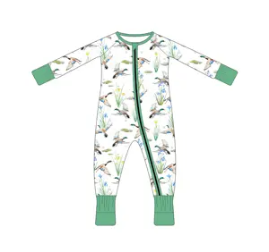 Vêtements de barboteuse d'hiver en bambou spandex design aigle pour bébé