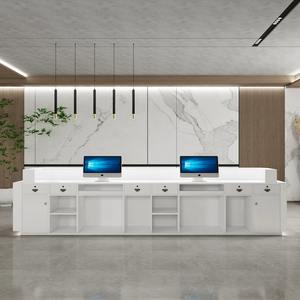 Mostrador de Recepción de Piedra Artificial B044 para Oficina, Hospital, Edificio de Oficinas - Mueble Comercial Convertible de Diseño Contemporáneo - Product Image 5