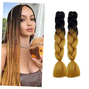 24 inch Ombre Braiding Hair Pre stretched Braiding Hair Yaki Synthetic Hair for Women Hot Water Setting