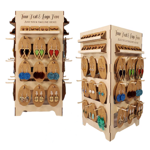 Soporte de exhibición de llavero de madera contrachapada hecho a medida Encimera Estante de exhibición de llavero de 4 lados - Product Image 1