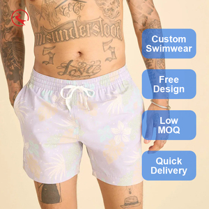 Shorts de plage personnalisés en tissu recyclé extensible dans quatre directions, essentiels pour l'été, séchage rapide, tailles S-6XL, avec logo personnalisé, légers - Product Image 1