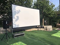 Écran de projection pliable rapide en PVC 160 pouces 16:9 pour projecteur de cinéma maison extérieur avec support en alliage d'aluminium