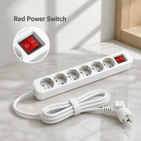 Multiprise de bureau 6 prises, 1,5 m, 16A/250V, 3680W, en ABS blanc, norme européenne, fabriquée en Chine