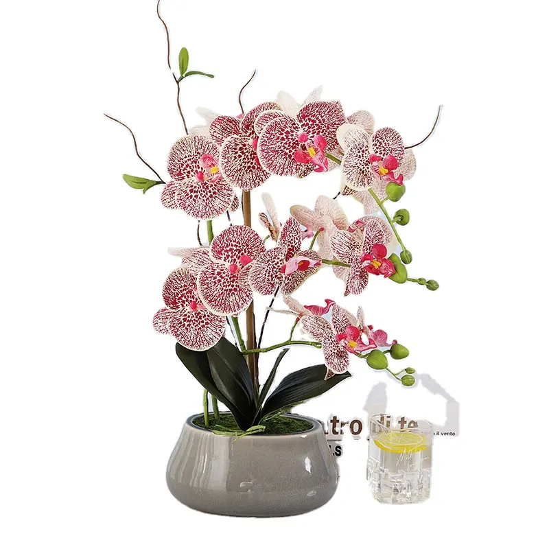 Pegamento artificial de mariposa, orquídea, magnolia, orquídea