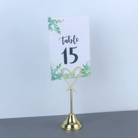 Support de table personnalisé en forme de cœur or rose pour cartes de nom, menus, notes – Idéal pour restaurants, hôtels, mariages, événements, maisons, boutiques