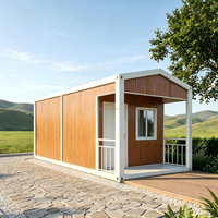 Casa Contenedor Prefabricada MHY de 20 pies/40 pies con Acabado de Madera, Porche Frontal y Techo a Dos Aguas, Cabaña Modular para Granja y Alojamiento Rural