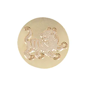 Set kepala kuningan zodiak Cina, alat segel mainan pernis kerajinan logam segel dengan kepala kuningan elegan