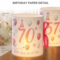 Lanternes roses joyeux anniversaire, 18 pièces, pour la 70e célébration, hommes, femmes, décoration de table intérieure