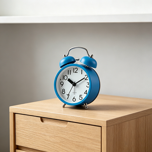 <span class=keywords><strong>Réveil</strong></span> à double cloche ronde en métal, style britannique minimaliste, pour bureau et maison, fonction snooze, aiguille silencieuse - Vente en gros 2026 - Product Image 5