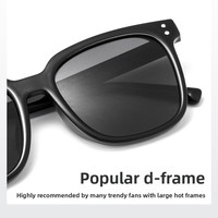 2129DTYJ lunettes de soleil polarisées pour hommes nouveau modèle à la mode cadre noir UV400 lentilles gris parasol lunettes pour la conduite
