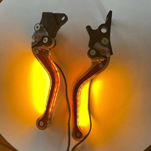Palanca de Freno y Embrague para Motocicleta con Luz LED, de Aleación de Aluminio, Modificada, Agarre Ambidiestro, Accionamiento por Cable, Mejora de Manillar - Product Image 1