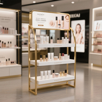 Soporte de exhibición de cosméticos montado en la pared minimalista moderno ahorro de espacio pequeño organizador de maquillaje solución de torre de exhibición de cuidado de la piel