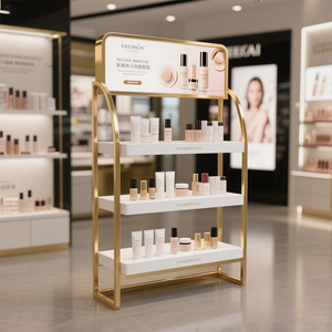 Soporte de exhibición de cosméticos montado <span class=keywords><strong>en</strong></span> la pared minimalista moderno ahorro de <span class=keywords><strong>espacio</strong></span> <span class=keywords><strong>pequeño</strong></span> organizador de maquillaje solución de torre de exhibición de cuidado de la piel - Product Image 5