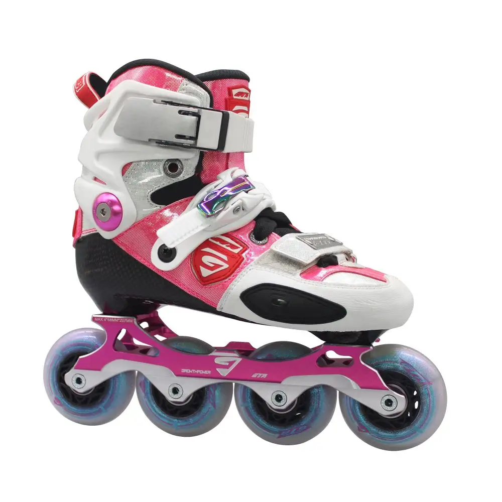 Kids Adjustable Inline Skates Factory Price Flashing Roller 4-Wheel Pink Skates for Girls Men and Ladies Outdoor