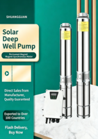 Pompa Sumur Dalam Tenaga Surya Efisiensi Tinggi Diameter Luar 10-Inci 11KW/30KW Motor Sinkron Magnet Permanen AC/DC Saluran Keluar 6-Inci